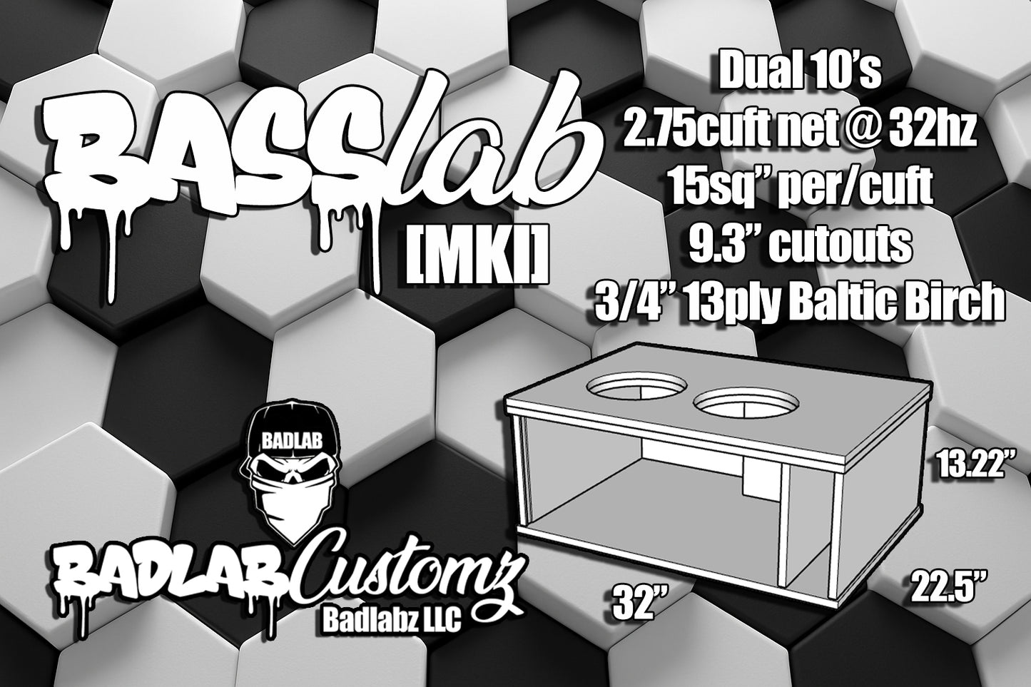 Basslab10sb Dual 10" Flat pack