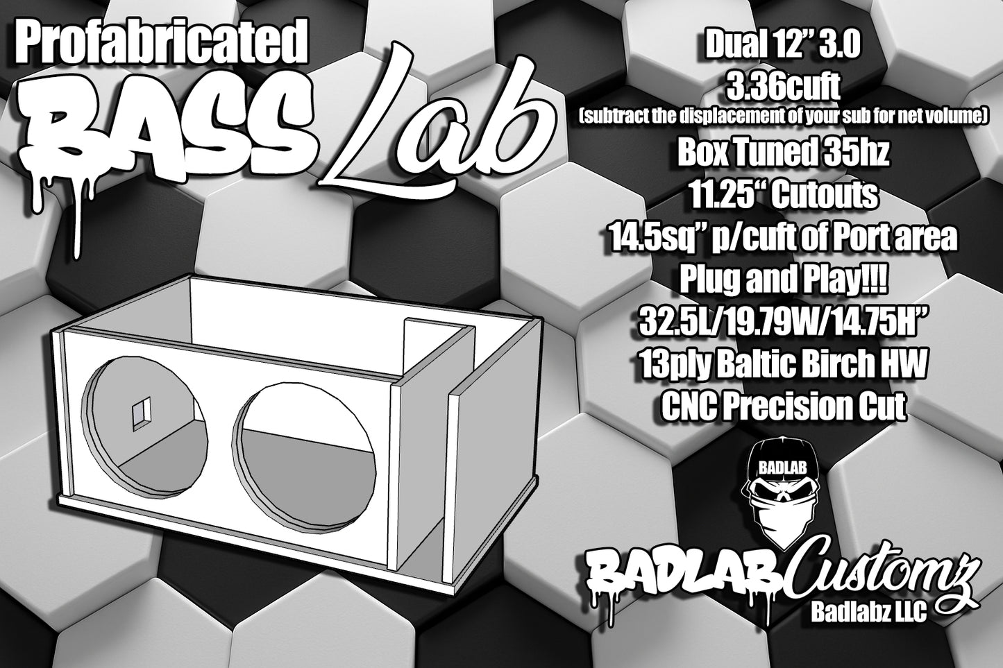 Dual 12" 3cuft Flat Pack