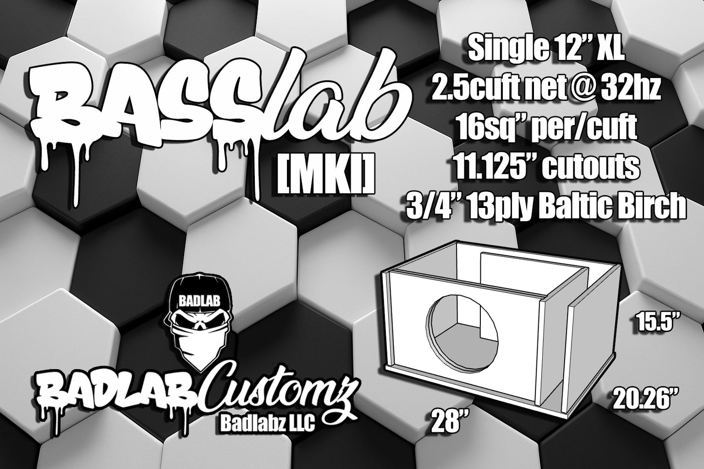 Basslab12sXL Single 12" Flat pack