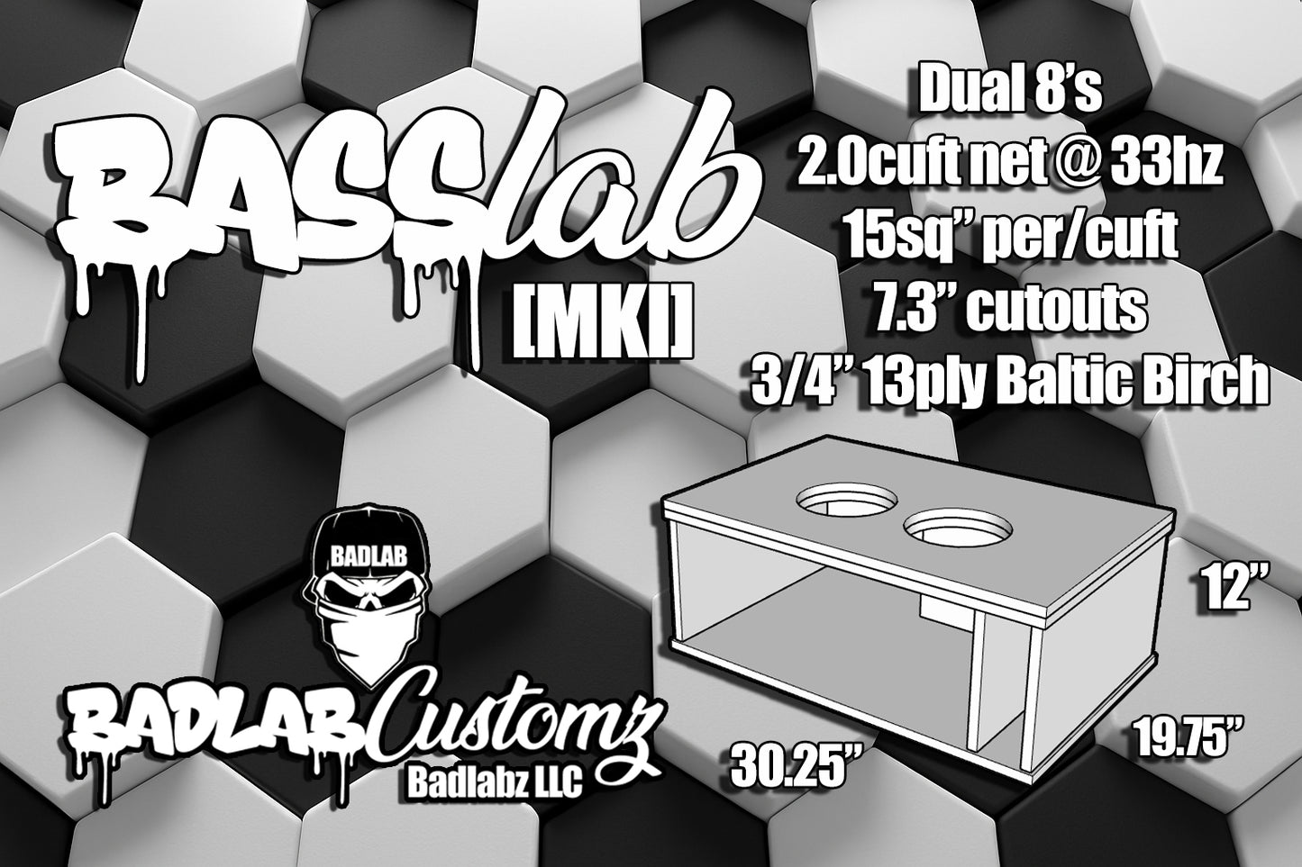 Basslab8sb Dual 8" Flat pack