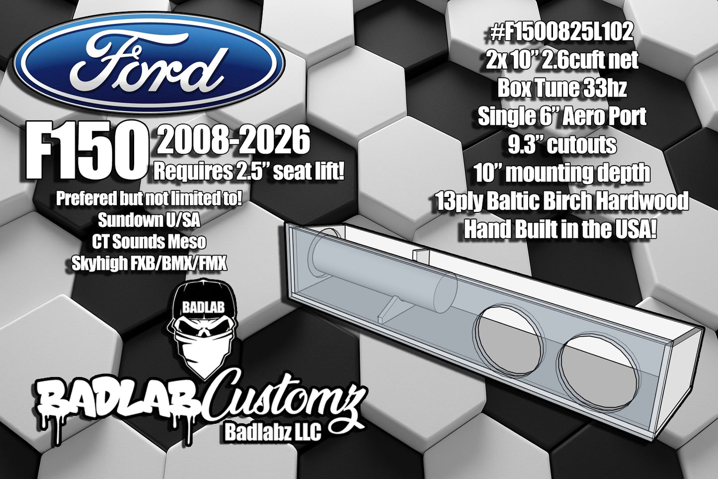 FORD F150 10" Sub box