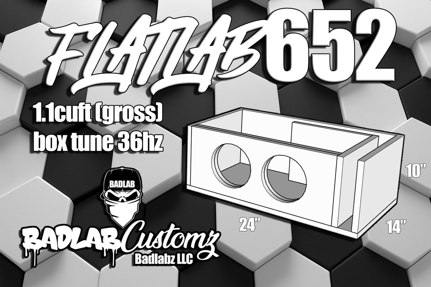 Dual 6.5" Flat Pack 1cuft/36hz