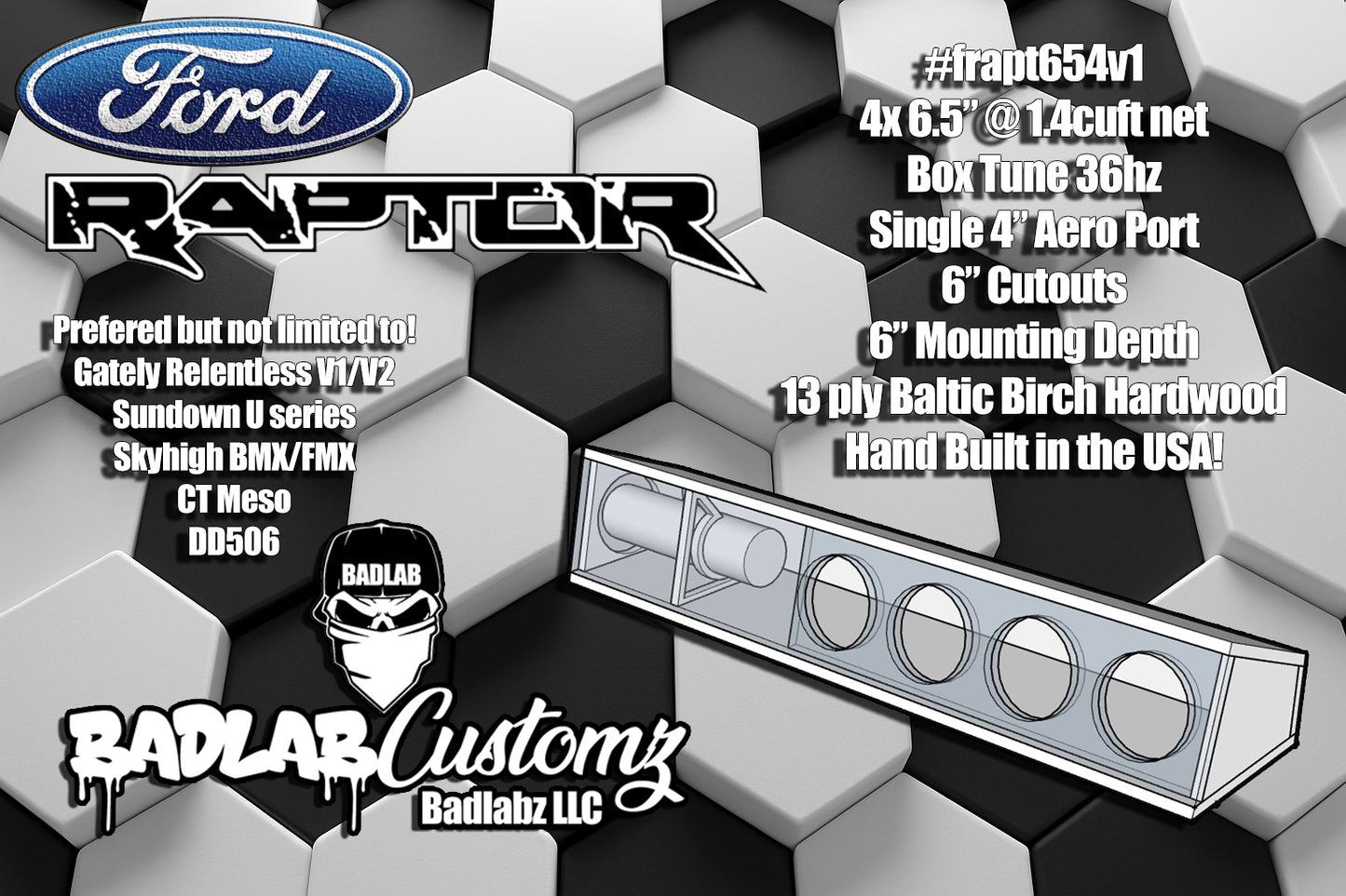 Ford Raptor 6.5" Sub Box