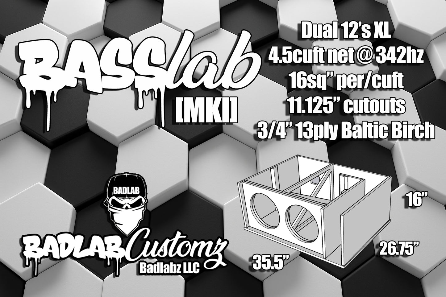 BassLab12XL Dual 12" Flat pack