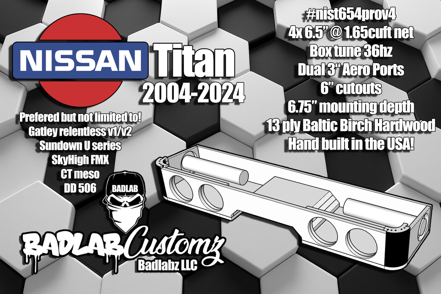 Nissan Titan 6.5" Sub box